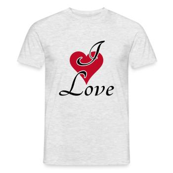 I love Love - Men's T-Shirt - heather grey - Front - AI Model Male 178 dark (178cm)