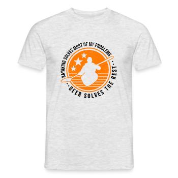 Kayaking Solves Most Of My Problems Beer Solves Th - Männer T-Shirt - Grau meliert - Vorne - AI Model Male 178 dark (178cm)