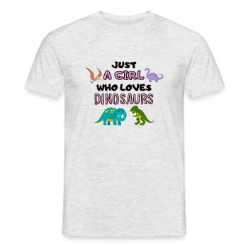 Just A Girl Who Loves Dinosaurs - Men's T-Shirt - heather grey - Front - AI Model Male 178 dark (178cm)
