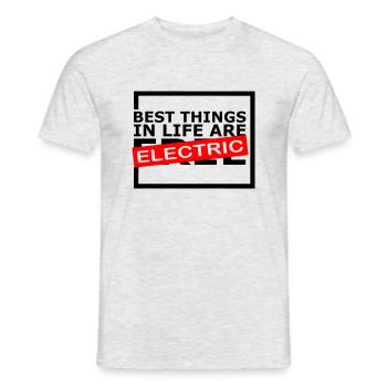 Les meilleures choses dans la vie sont électriques 😎 - T-shirt homme - gris chiné - Devant - AI Model Male 178 dark (178cm)