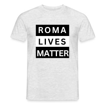 Roma Lives Matter - Männer T-Shirt - Grau meliert - Vorne - AI Model Male 178 dark (178cm)