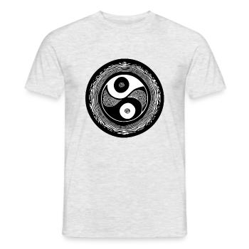 Yin Yang Sign Symbol Peace Happy 10 - Men's T-Shirt - heather grey - Front - AI Model Male 178 dark (178cm)