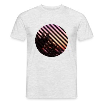 T-Shirt Urlaub Strand Palmen Ferien Sommer Sonne - Männer T-Shirt - Grau meliert - Vorne - AI Model Male 178 dark (178cm)