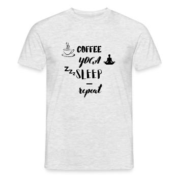 Coffee Yoga Sleep Repeat - Men's T-Shirt - heather grey - Front - AI Model Male 178 dark (178cm)