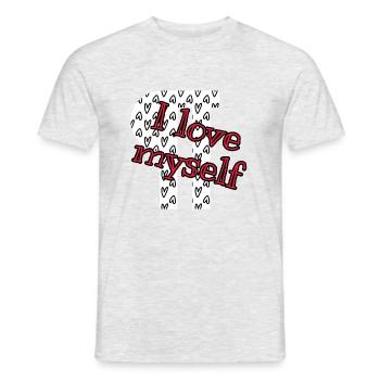 I love myself | I love myself - Men's T-Shirt - heather grey - Front - AI Model Male 178 dark (178cm)