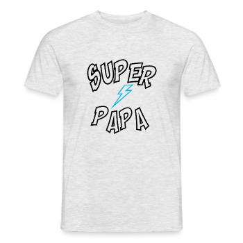 Super Papa - Männer T-Shirt - Grau meliert - Vorne - AI Model Male 178 dark (178cm)