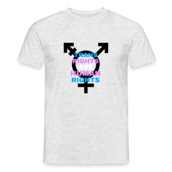 Trans Rights Are Human Rights - Männer T-Shirt - Grau meliert - Vorne - AI Model Male 178 dark (178cm)