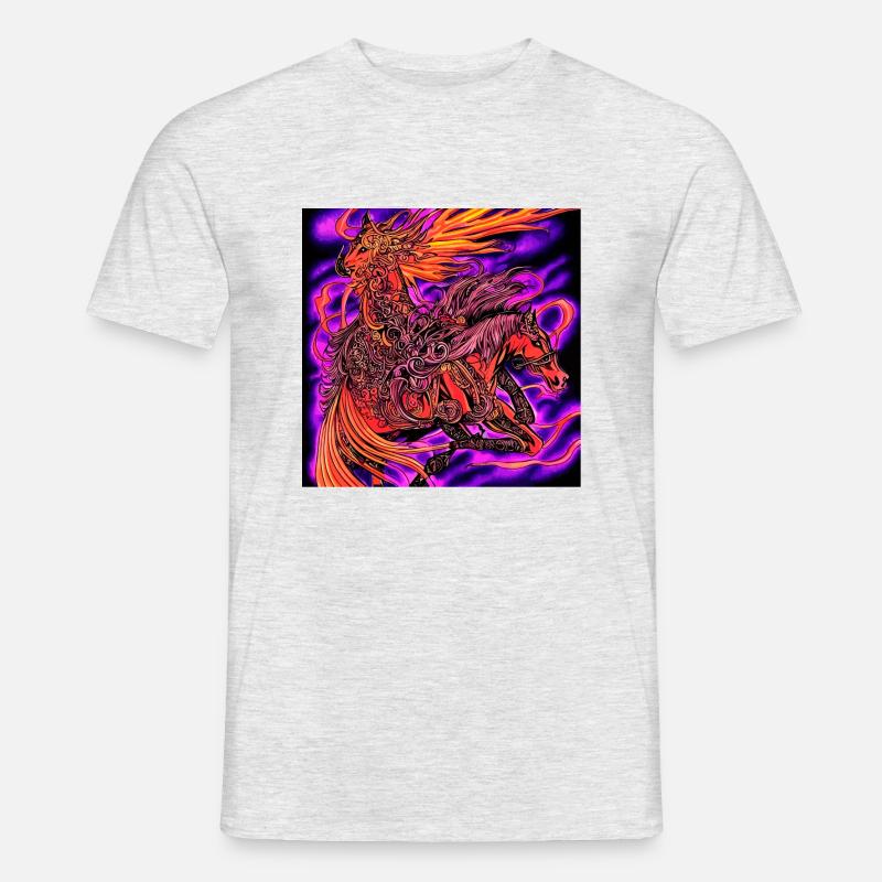 Abstrakte Darstellung eines Pferdes - Männer T-Shirt - Grau meliert