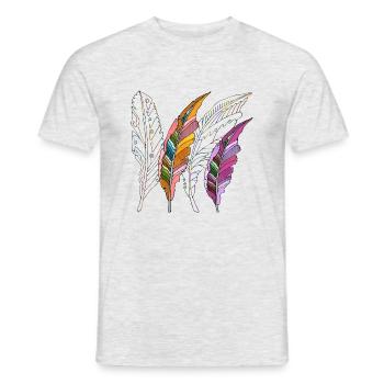 Feder - Männer T-Shirt - Grau meliert - Vorne - AI Model Male 178 dark (178cm)