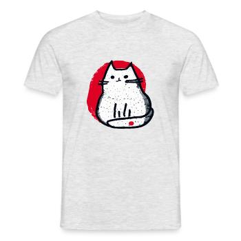 Katzen Japan - Männer T-Shirt - Grau meliert - Vorne - AI Model Male 178 dark (178cm)