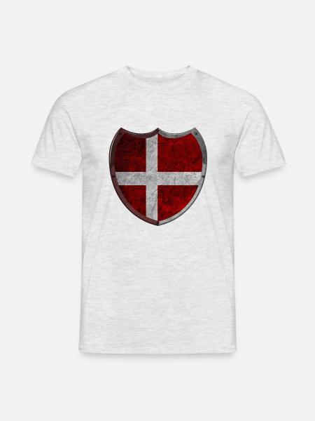 Dänemark Kopenhagen Dänisch Skandinavische Flagge Nordisch - Männer T-Shirt - Grau meliert