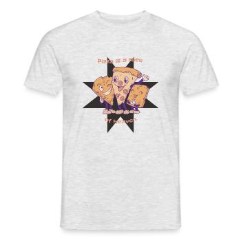 Pizza Is A Slice Of Heaven Retro Cheese Pizza - Men's T-Shirt - heather grey - Front - AI Model Male 178 dark (178cm)