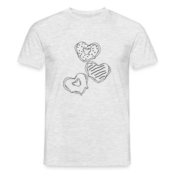 Beignets coeur Saint-Valentin 90s - T-shirt homme - gris chiné - Devant - AI Model Male 178 dark (178cm)