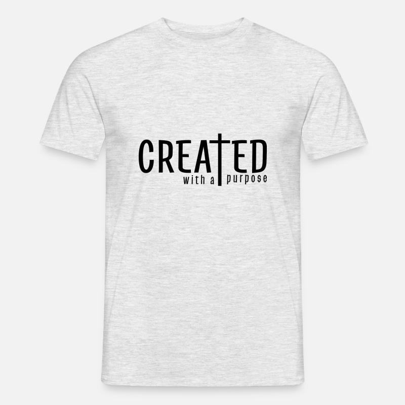 Created with a Purpose - Männer T-Shirt - Grau meliert