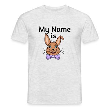 My name is - Männer T-Shirt - Grau meliert - Vorne - AI Model Male 178 dark (178cm)