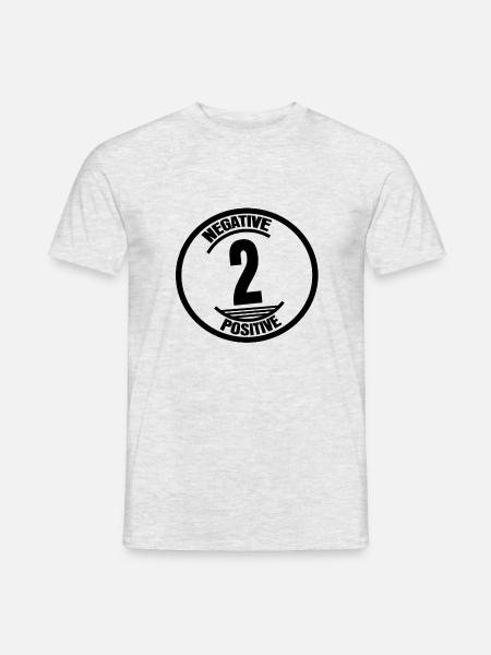 Negativ zu Positiv - Männer T-Shirt - Grau meliert