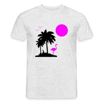 Palmen Paradise - Männer T-Shirt - Grau meliert - Vorne - AI Model Male 178 dark (178cm)