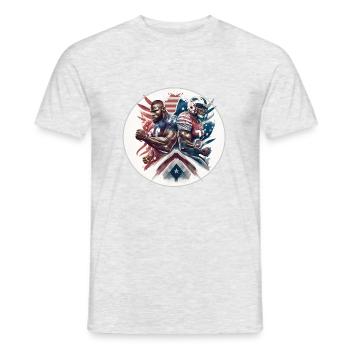 American Football - Spieler - Logo - Touchdown - Männer T-Shirt - Grau meliert - Vorne - AI Model Male 178 dark (178cm)
