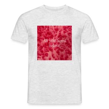 Für die liebe - Männer T-Shirt - Grau meliert - Vorne - AI Model Male 178 dark (178cm)