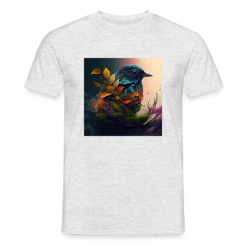 Ein Vogel im Nest der Natur - Männer T-Shirt - Grau meliert - Vorne - AI Model Male 178 dark (178cm)