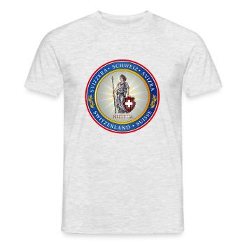 Helvetia Seal - Men's T-Shirt - heather grey - Front - AI Model Male 178 dark (178cm)