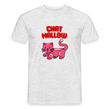 Chat mallow - T-shirt homme - gris chiné - Devant - AI Model Male 178 dark (178cm)