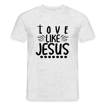 Aimer comme Jésus - T-shirt homme - gris chiné - Devant - AI Model Male 178 dark (178cm)