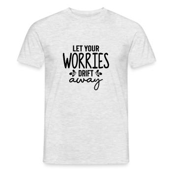 Laissez vos soucis s’éloigner - T-shirt homme - gris chiné - Devant - AI Model Male 178 dark (178cm)