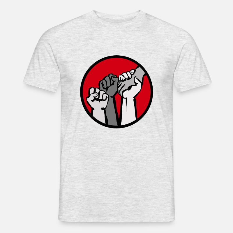 Fäuste3C - Männer T-Shirt - Grau meliert