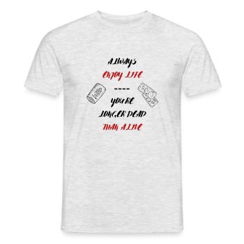 ALWAYS ENJOY LIFE - Men's T-Shirt - heather grey - Front - AI Model Male 178 dark (178cm)