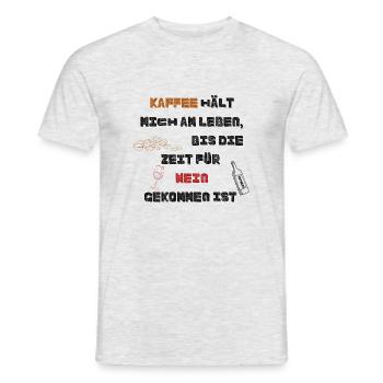 Kaffee hält mich am Leben - Männer T-Shirt - Grau meliert - Vorne - AI Model Male 178 dark (178cm)