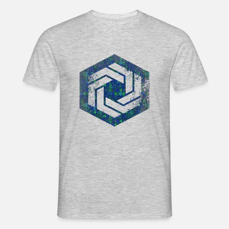 hexagon programming programmer coding geometric - Men's T-Shirt - heather grey