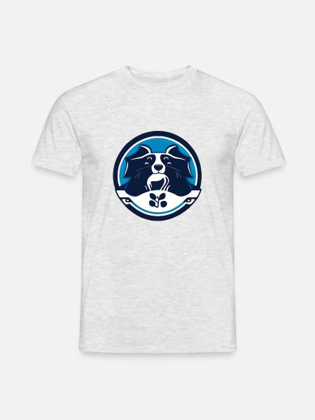 Rundes Hundeporträt - Männer T-Shirt - Grau meliert