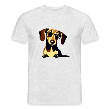 Chiens teckel Propriétaire de chien Teckel Propriétaire de chien - T-shirt homme - gris chiné - Devant - AI Model Male 178 dark (178cm)