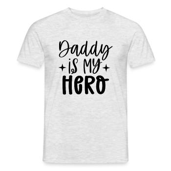 Papa est mon héros - T-shirt homme - gris chiné - Devant - AI Model Male 178 dark (178cm)
