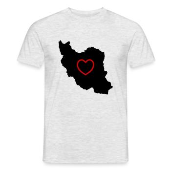 Iran Love - Men's T-Shirt - heather grey - Front - AI Model Male 178 dark (178cm)