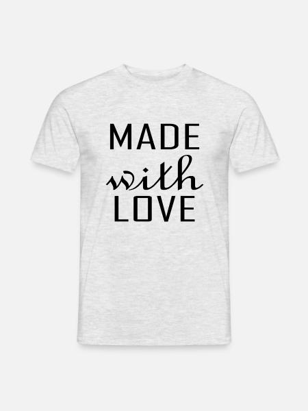 Made with Love - Männer T-Shirt - Grau meliert