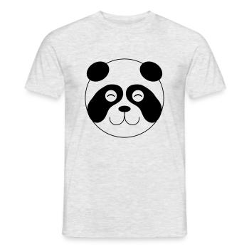 Panda Face 001 - Men's T-Shirt - heather grey - Front - AI Model Male 178 dark (178cm)