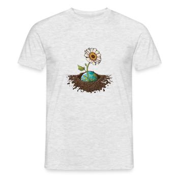 Earth, Plants, Flowers, Environment - Men's T-Shirt - heather grey - Front - AI Model Male 178 dark (178cm)