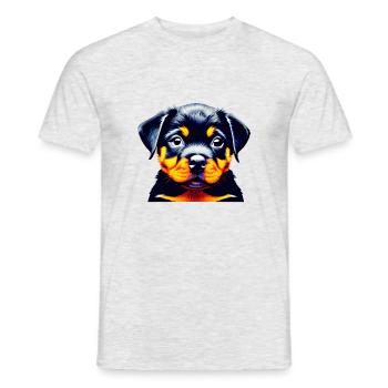 Rottweiler Propriétaire de chien Chiot Propriétaire de Rottweiler - T-shirt homme - gris chiné - Devant - AI Model Male 178 dark (178cm)