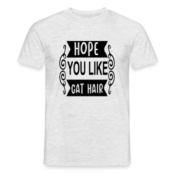 J’espère que vous aimez Cat Hair - T-shirt homme - gris chiné - Devant - AI Model Male 178 dark (178cm)