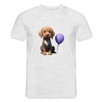 Chiot Labrador Retriever Labrador propriétaire - T-shirt homme - gris chiné - Devant - AI Model Male 178 dark (178cm)