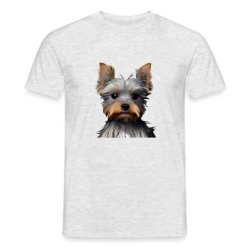Dog Owner Yorkshire Terrier Puppy Dog - Men's T-Shirt - heather grey - Front - AI Model Male 178 dark (178cm)
