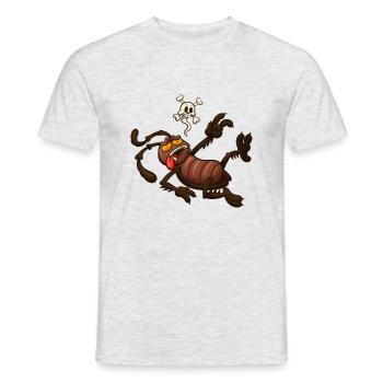 Tote Karikatur-Kakerlake - Männer T-Shirt - Grau meliert - Vorne - AI Model Male 178 dark (178cm)