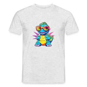 Cool kid Dino - Männer T-Shirt - Grau meliert - Vorne - AI Model Male 178 dark (178cm)