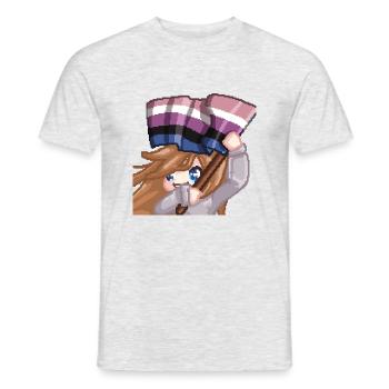 Pillowg1rl Emote mit Lesbianflagge - Männer T-Shirt - Grau meliert - Vorne - AI Model Male 178 dark (178cm)