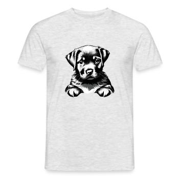 Labrador, propriétaire du chiot Labrador Retriever - T-shirt homme - gris chiné - Devant - AI Model Male 178 dark (178cm)