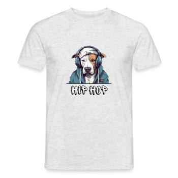 Hip Hop Chien Idée Cadeau passion - T-shirt homme - gris chiné - Devant - AI Model Male 178 dark (178cm)