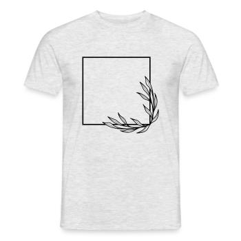 Willow leaf Boho Floral Wreath 6 - Männer T-Shirt - Grau meliert - Vorne - AI Model Male 178 dark (178cm)