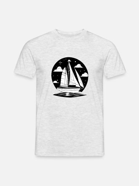 Segeln Segelschiff Segelboot Segelsport Segler - Männer T-Shirt - Grau meliert